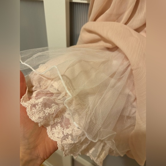 LIZ LISA PINK EMBROIDERED FLOWERS OFF SHOULDER DRESS - Picture 5 of 7